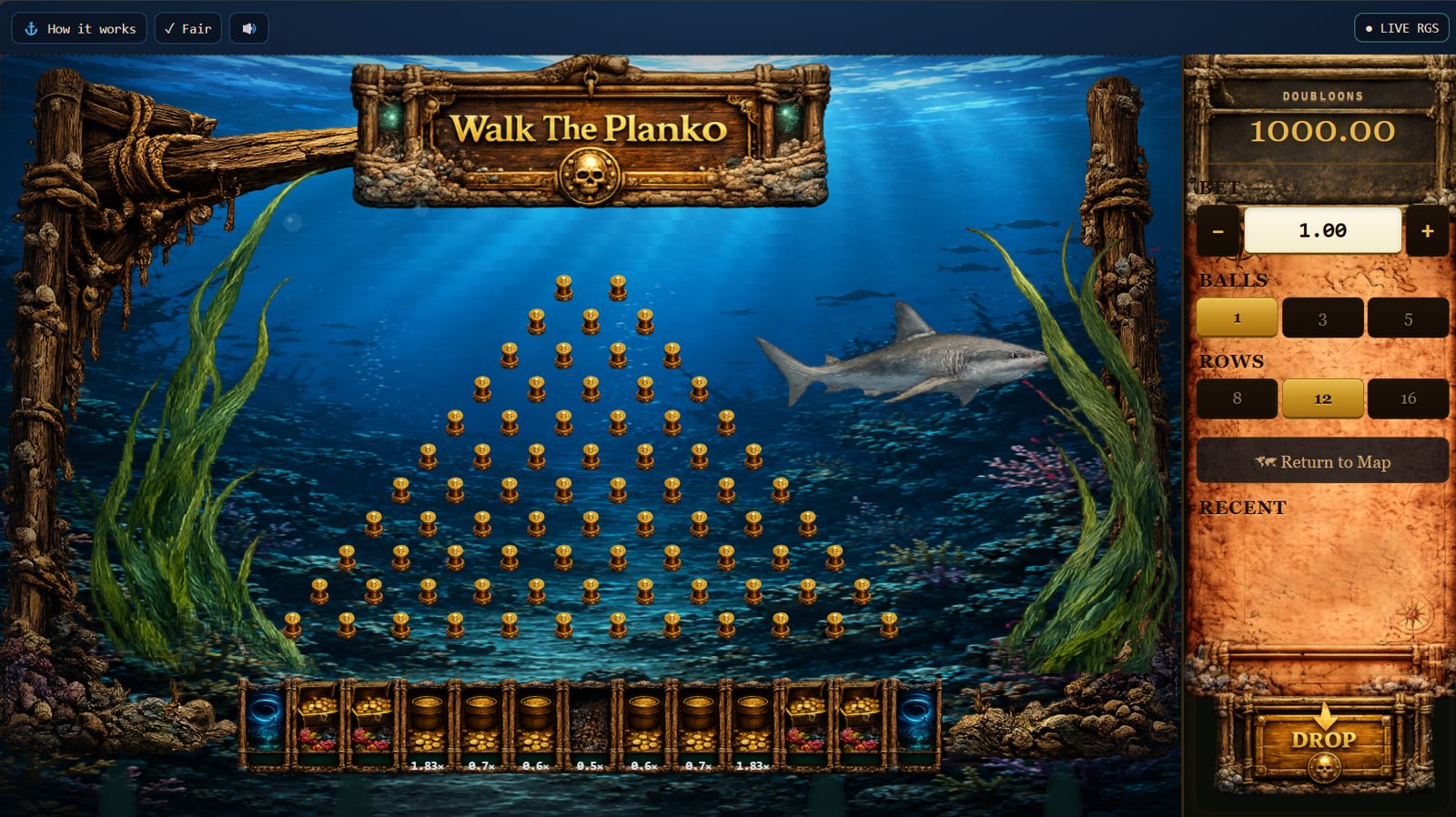 Walk The Planko underwater plinko board
